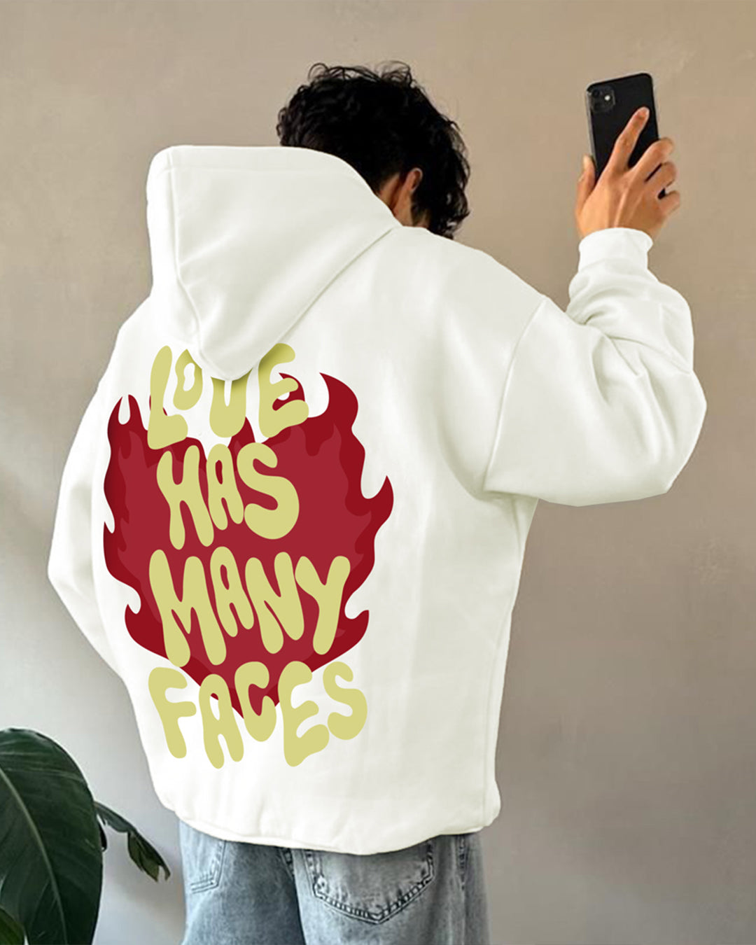 Jupiter Hotep Oversized Faceless Love Printed Hoodie