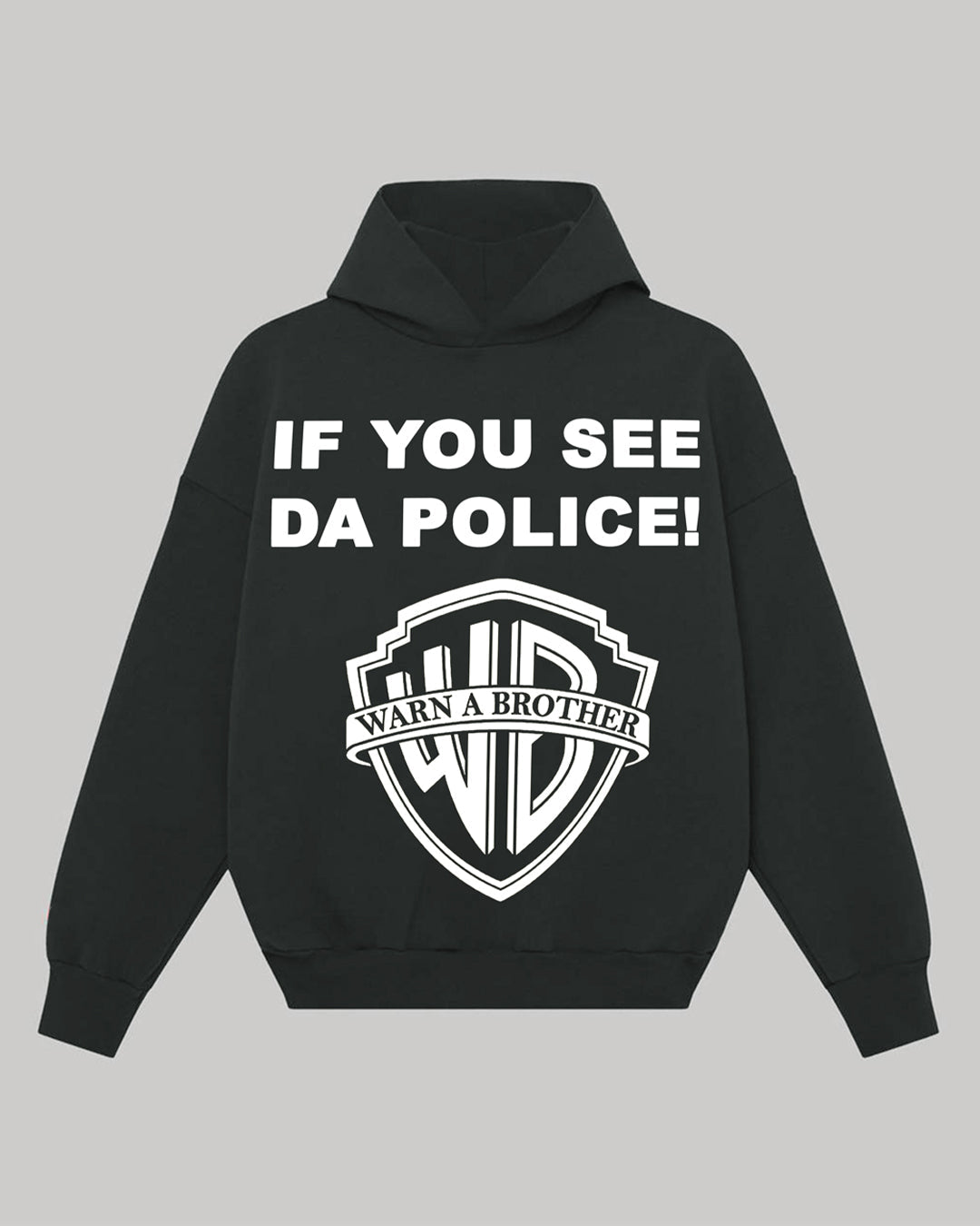 Jupiter Hotep Oversized See Da Police Printed Hoodie