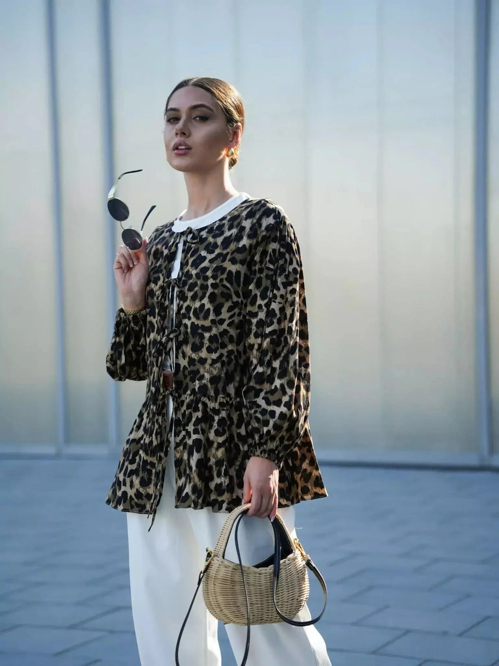 Animal Print Coquette Shirt